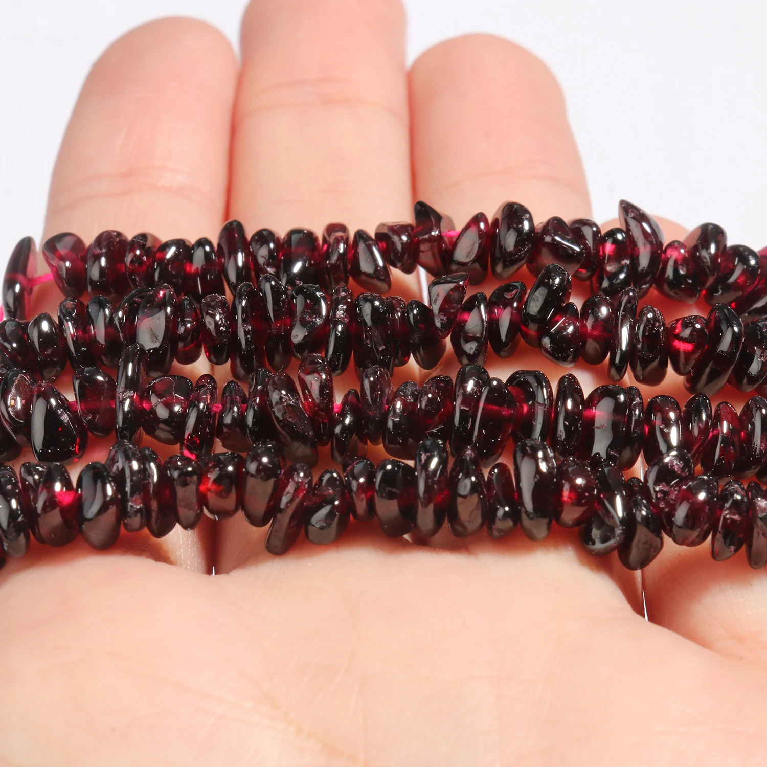 3-8mm 자연 불규칙한 붉은 가닛 스톤 비즈 자갈 칩 보석에 대한 느슨한 스페이서 비즈 DIY 귀걸이 목걸이 액세서리 만들기