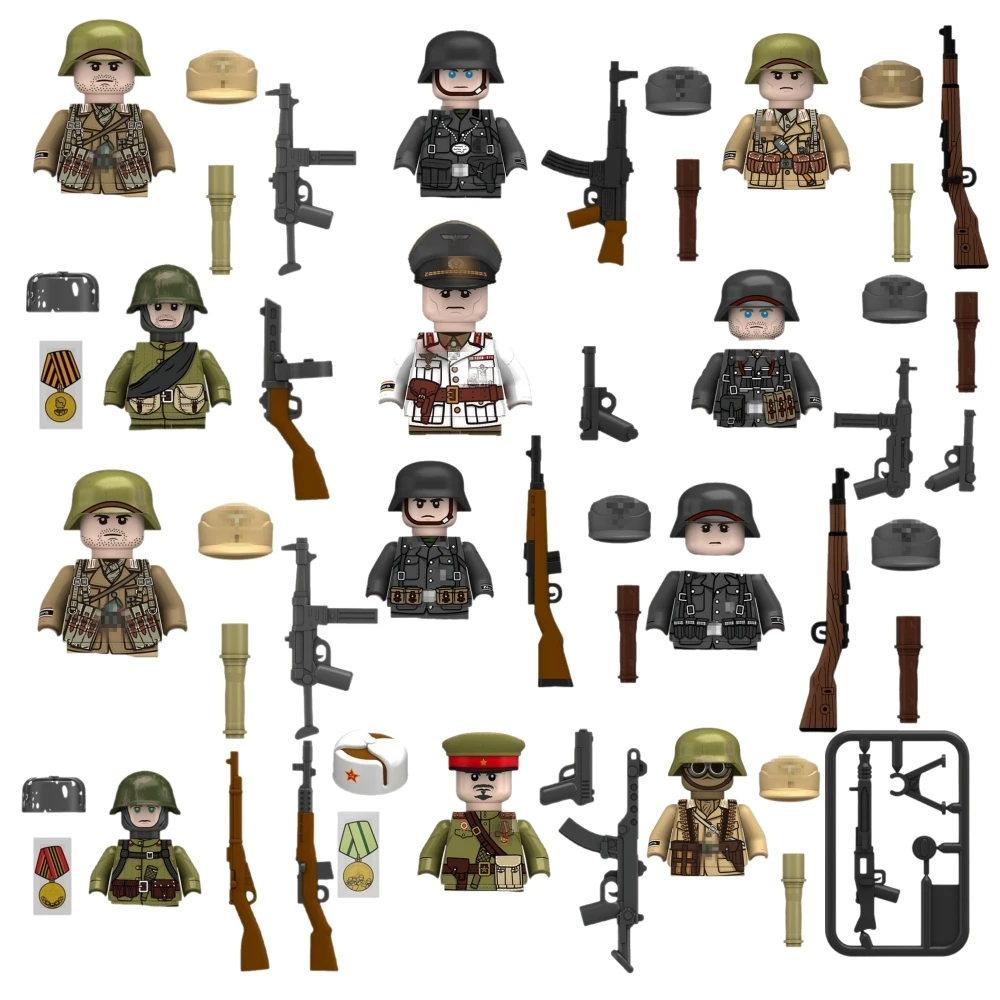 군사 업무 사적인 소련 보병 Afrika Korps 빌딩 블록 모델 브릭, 미니 액션 장난감 피규어, 어린이용 장난감 선물 title=군사 업무 사적인 소련 보병 Afrika Korps 빌딩 블록 모델 브릭, 미니 액션 장난감 피규어, 어린이용 장난감 선물 