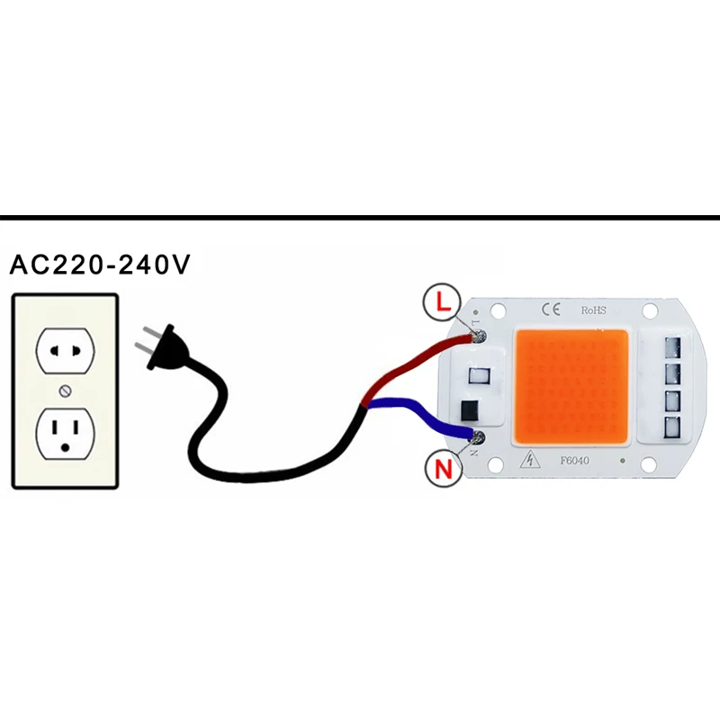 LED 성장 COB 칩 식물 램프 전체 스펙트럼 AC220V 10W 20W 30W 50W 실내 식물 모종 성장 및 꽃 성장 조명