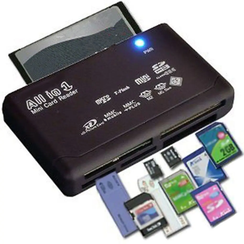 올인원 카드 리더기 USB 2.0 SD 카드 리더기 어댑터 지원 TF CF SD 미니 SD SDHC MMC MS XD