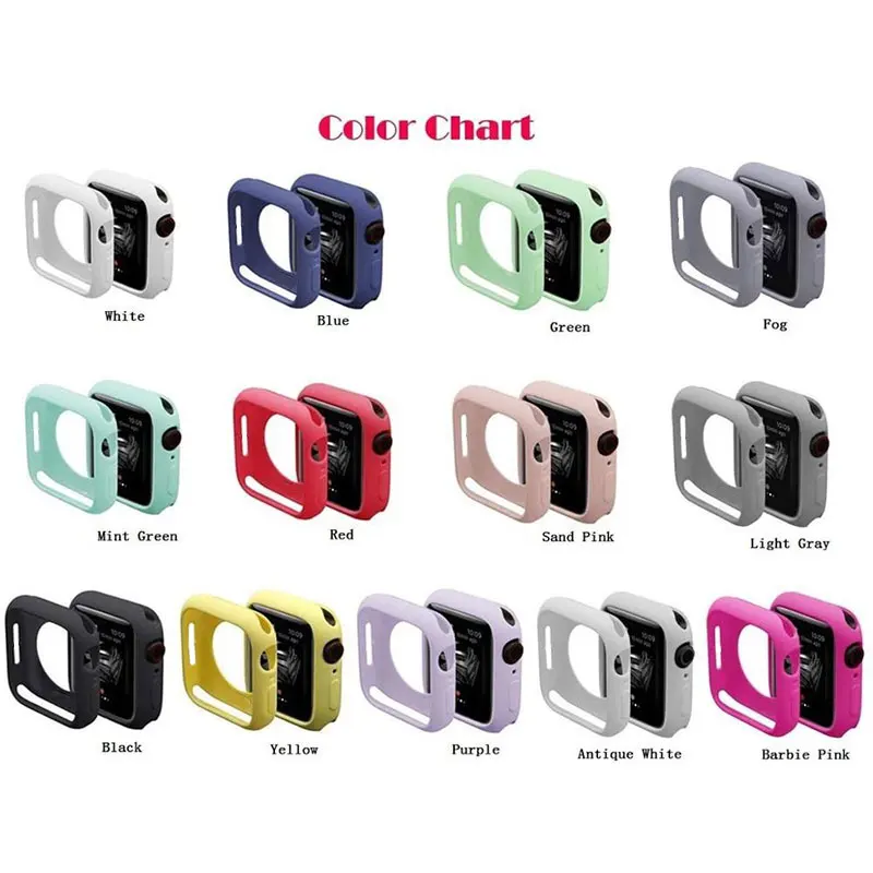 애플워치 시리즈용 소프트 실리콘 케이스, 스마트워치 보호 쉘 커버, 아이워치 9, 45mm, 41mm, 42mm, 38mm, 40mm, 44mm