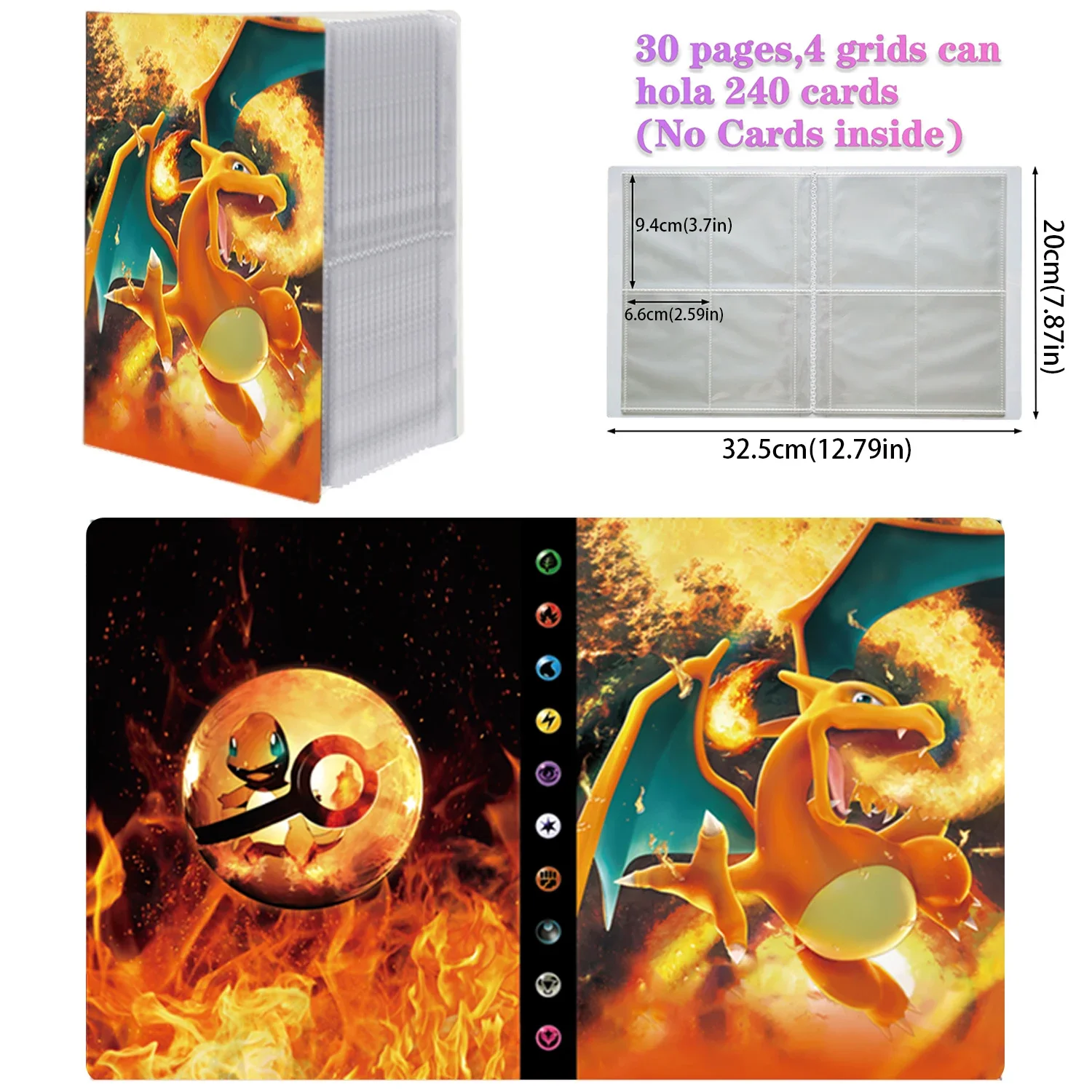새로운 Charizard 홀더 바인더 컬렉션 폴더 포켓몬 앨범 240Pcs 카드 도서에 대한 애니메이션 카드 수호자 노트북 title=새로운 Charizard 홀더 바인더 컬렉션 폴더 포켓몬 앨범 240Pcs 카드 도서에 대한 애니메이션 카드 수호자 노트북 