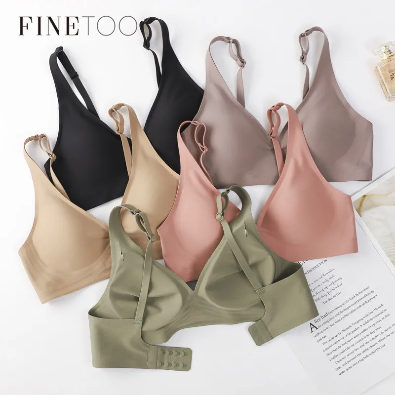 FINETOO 여성용 부드러운 무선 브라, 딥 V 브라, 섹시 브래지어, 패딩 브래지어 S-XL, 심리스 속옷, 편안한 여성용 란제리 title=FINETOO 여성용 부드러운 무선 브라, 딥 V 브라, 섹시 브래지어, 패딩 브래지어 S-XL, 심리스 속옷, 편안한 여성용 란제리 