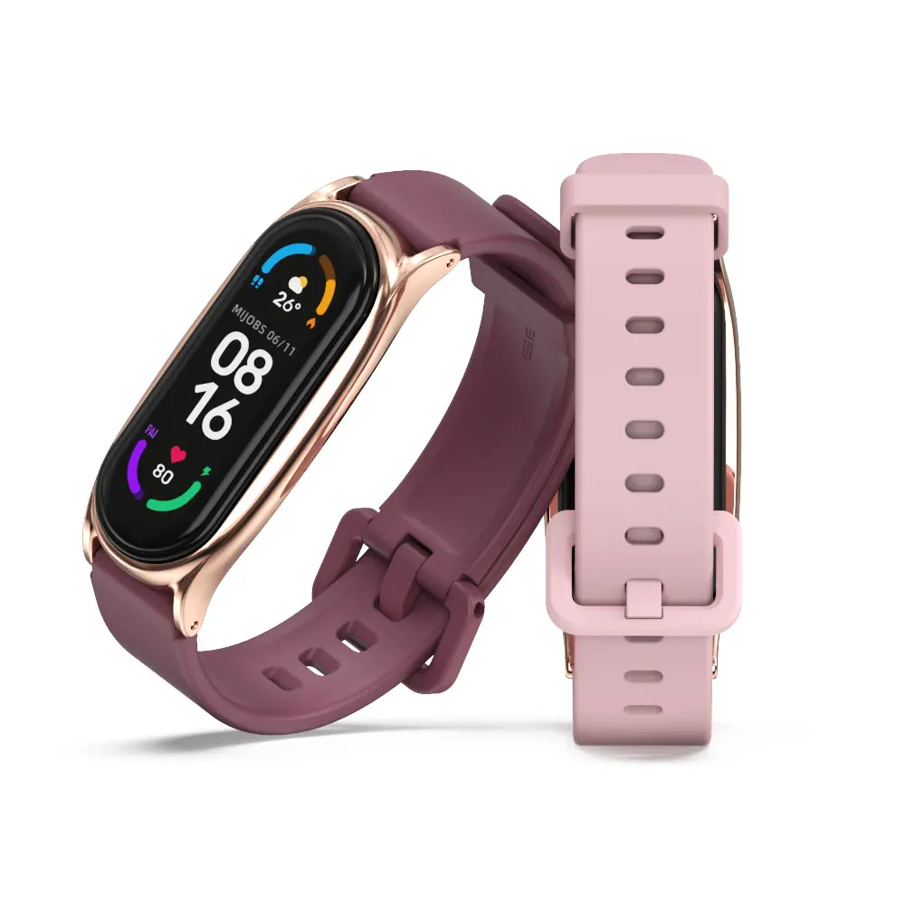 샤오미 미 밴드 7, 8, 9, 6, 5, 4, 3 용 실리콘 팔찌 교체 스트랩, 샤오미 밴드 4, MiBand 7, 6, 5, 4, 3 용 손목 스트랩