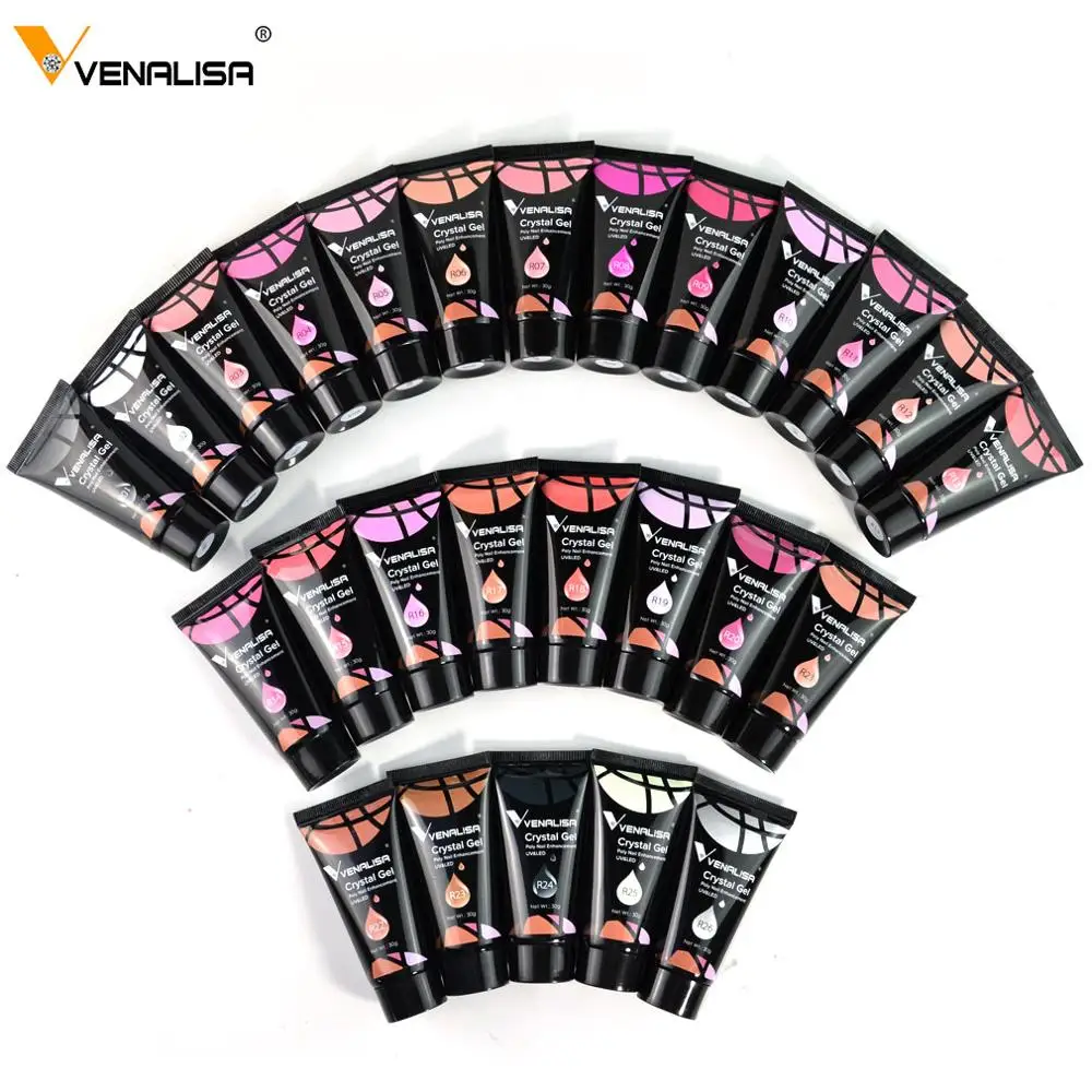 30g VENALISA 폴리 네일 젤 네일 아트 프렌치 네일 DIY 클리어 위장 컬러 섬유 유리 하드 젤리 익스텐 네일 익스텐 UV LED 젤