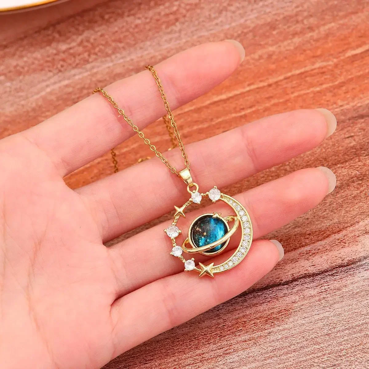 Collares Para Mujer 마이크로 상감 지르코늄 럭셔리 펜던트가 있는 섬세하고 아름다운 별이 빛나는 펜던트 목걸이 Кулон