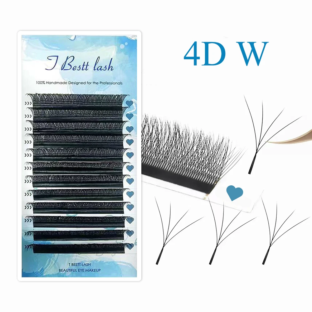 TBestt 매트 블랙 5D W 모양 속눈썹 확장 미리 만들어진 볼륨 속눈썹 가짜 자연 전문 3D W Cilios 속눈썹