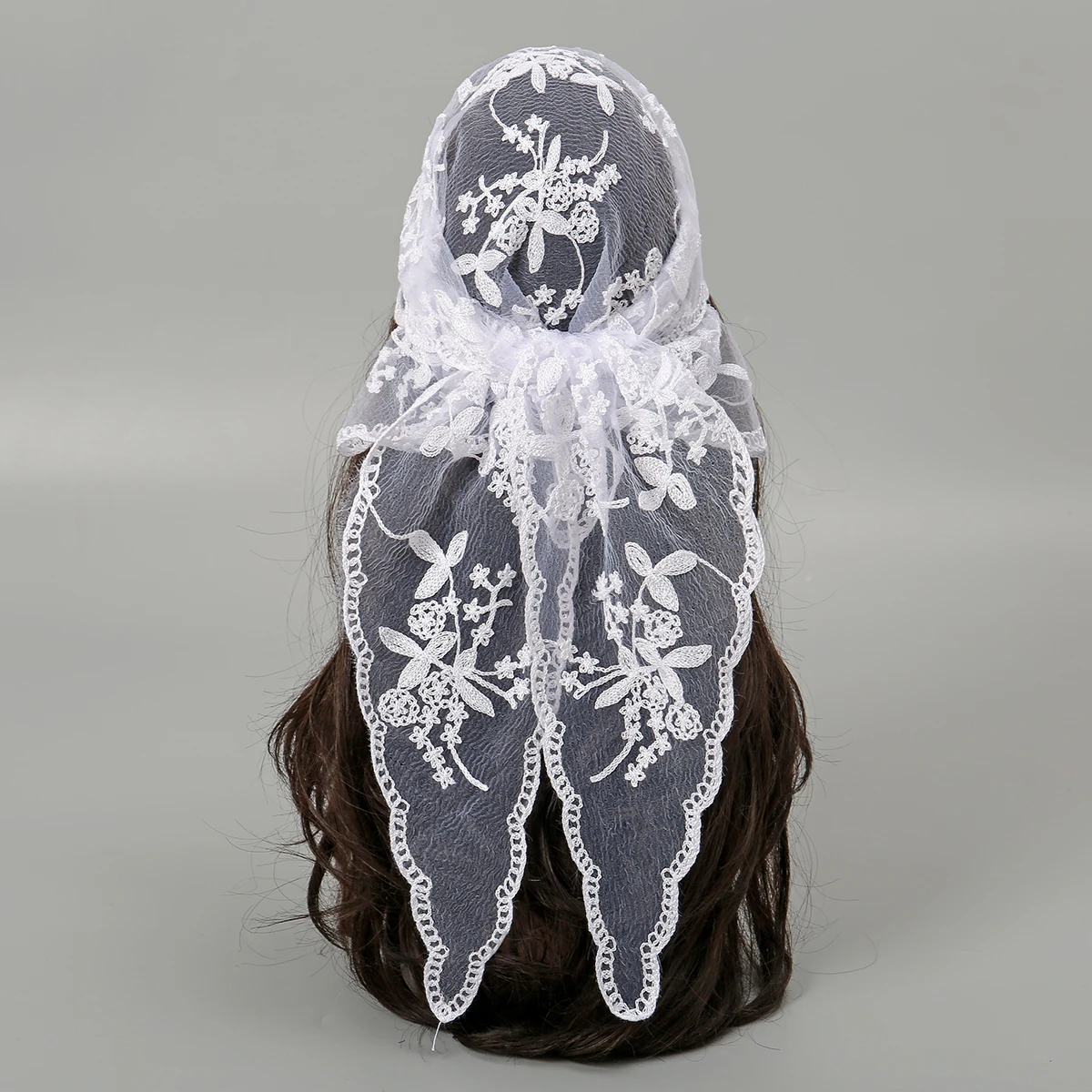 패션 인 레이스 헤어 스카프 여성 레트로 삼각형 헤어 밴드 빈티지 삼각형 Headscarf 소녀 우아한 모자를 쓰고 있죠 헤어 액세서리