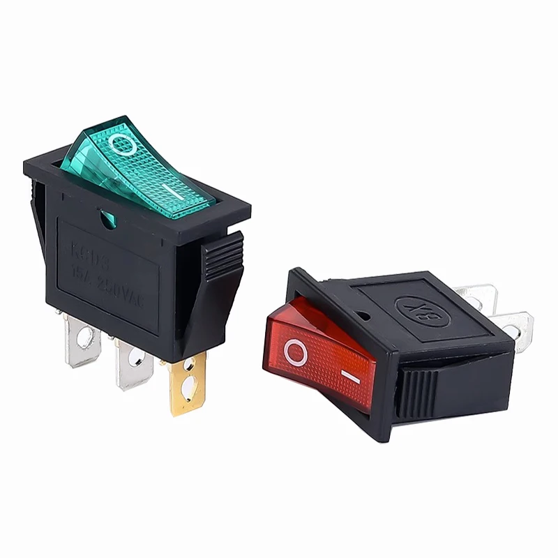 1PCS KCD3 로커 스위치 ON-OFF ON-OFF-ON 2 위치 3 핀 전기 장비 (조명 전원 스위치 포함) 16A 250V / 20A 125V AC