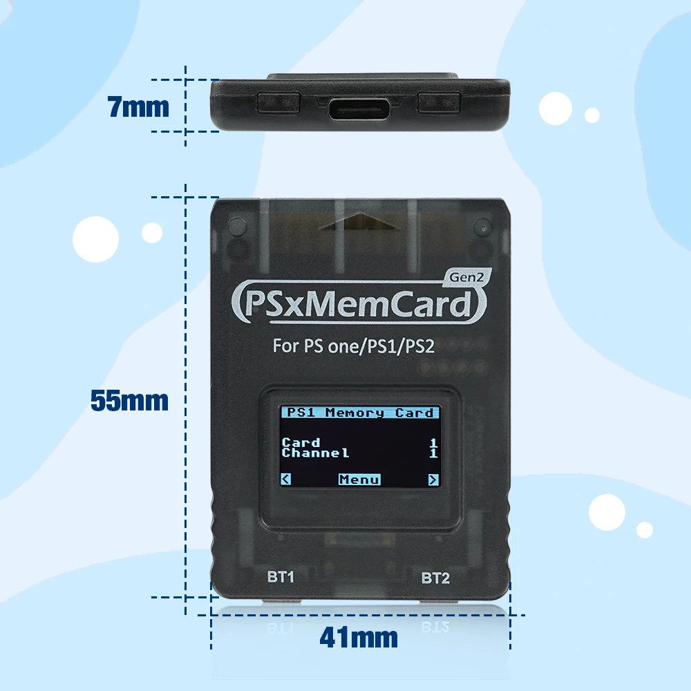BitFunx PSxMemCard Gen2 SD2PSX 메모리 카드(PS1/PS2용) SD 카드 리더 카드 어댑터(PS One 게임 콘솔용) 데이터 게임 카드 저장