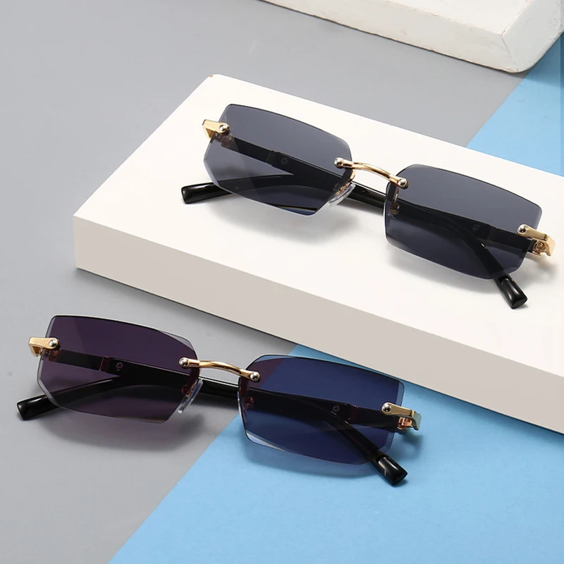 패션 무테 선글라스 남성 여성 인기 Frameless Sun Glasses 남성 여성 클래식 작은 사각형 여름 여행 그늘 title=패션 무테 선글라스 남성 여성 인기 Frameless Sun Glasses 남성 여성 클래식 작은 사각형 여름 여행 그늘 