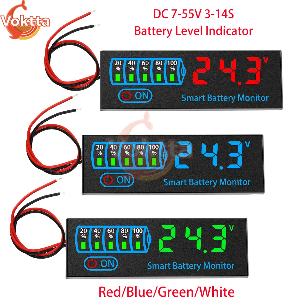 3S-14S DC7-55V 배터리 레벨 표시기 12V 24V 36V 48V 18650 Lipo 리튬 배터리 용량 보드 전압 배터리 충전 테스터 title=3S-14S DC7-55V 배터리 레벨 표시기 12V 24V 36V 48V 18650 Lipo 리튬 배터리 용량 보드 전압 배터리 충전 테스터 