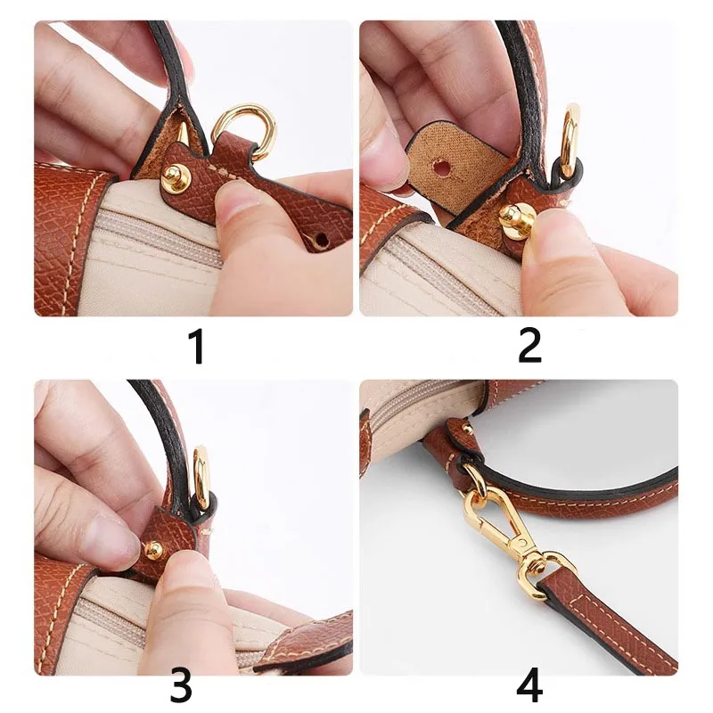 Longchamp 미니 가방 숄더 스트랩 용 가죽 교체 크로스 바디 백 스트랩 펀칭 수정 가방 액세서리 없음