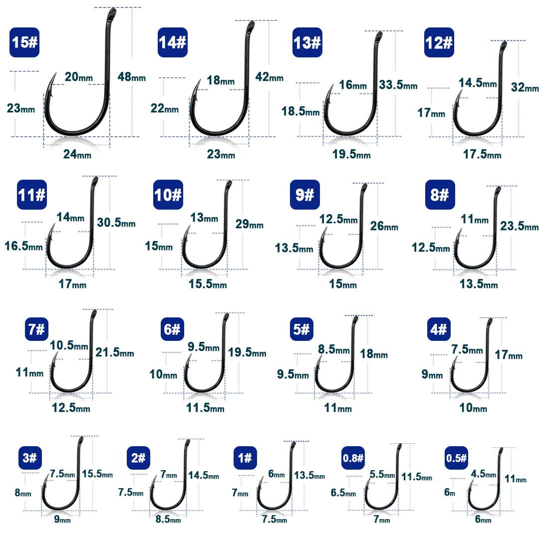 9KM 낚시 후크 50~100Pcs 잉어 후크 낚시 서클 후크 가시 블랙 고 탄소강 얼음 낚시 액세서리