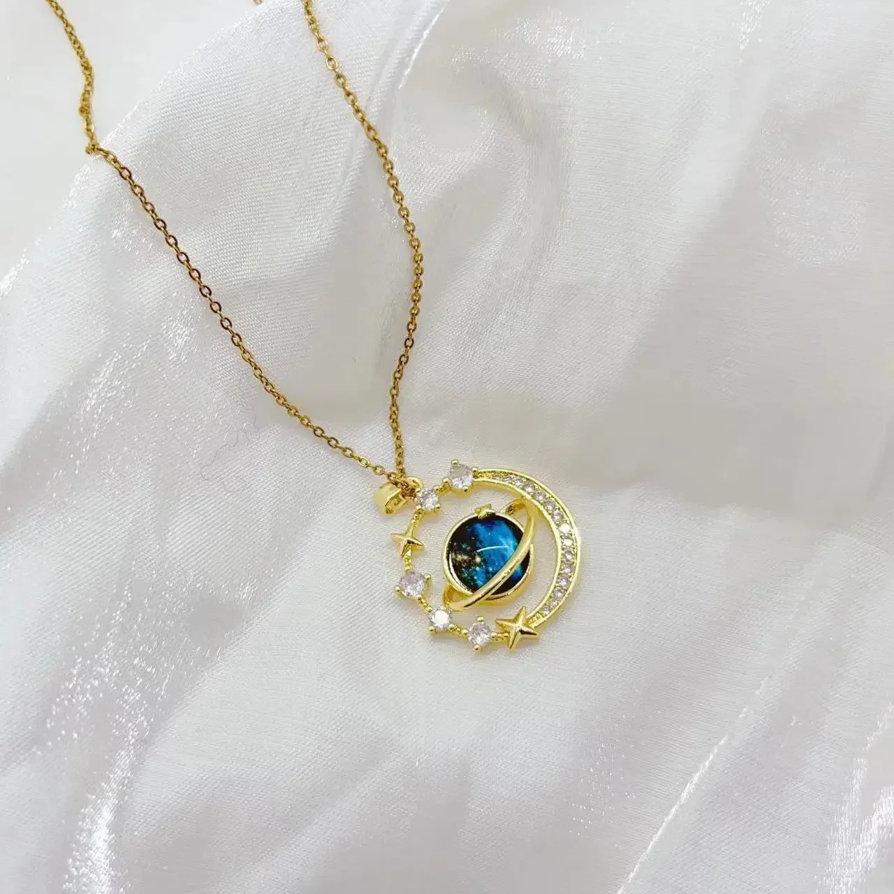 Collares Para Mujer 마이크로 상감 지르코늄 럭셔리 펜던트가 있는 섬세하고 아름다운 별이 빛나는 펜던트 목걸이 Кулон