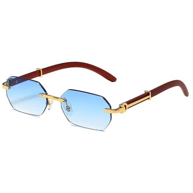 남성 여성을위한 트렌디 한 무테 선글라스 Frameless 직사각형 나무 프레임 선글라스 Retro Shades 여름 여행 안경 UV400 title=남성 여성을위한 트렌디 한 무테 선글라스 Frameless 직사각형 나무 프레임 선글라스 Retro Shades 여름 여행 안경 UV400 
