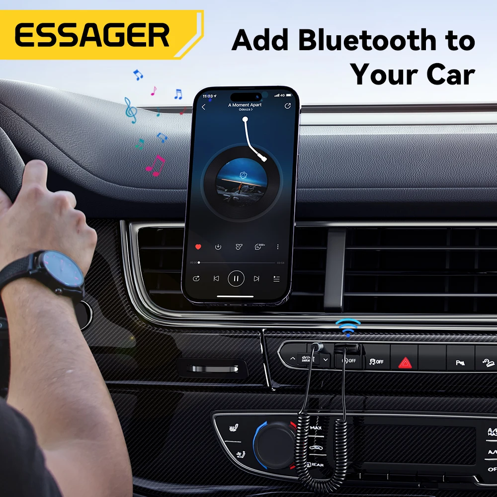 Essager USB 블루투스 5.0 수신기 Aux 블루투스 어댑터 자동차 3.5mm 잭 스피커 자동 Handfree 자동차 오디오 음악 송신기