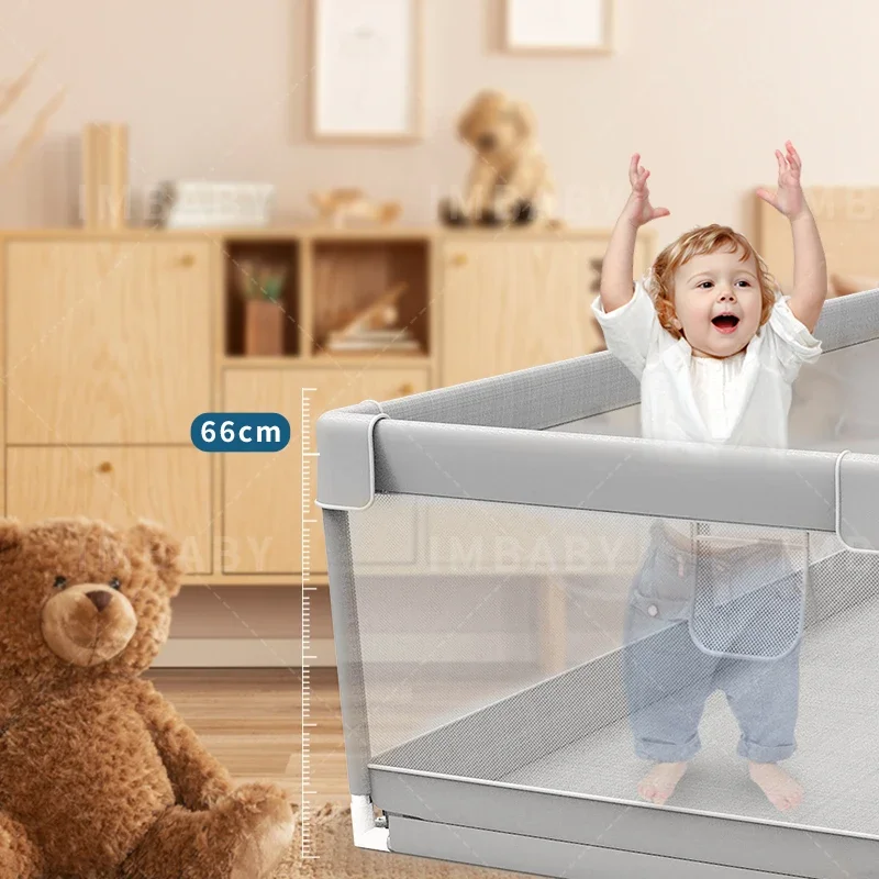 IMBABY 아기 놀이터 풀 링이있는 아기 놀이터 용 밝은 회색 Corralito 어린이 안전 장벽 울타리 볼 박스 게임 놀이터