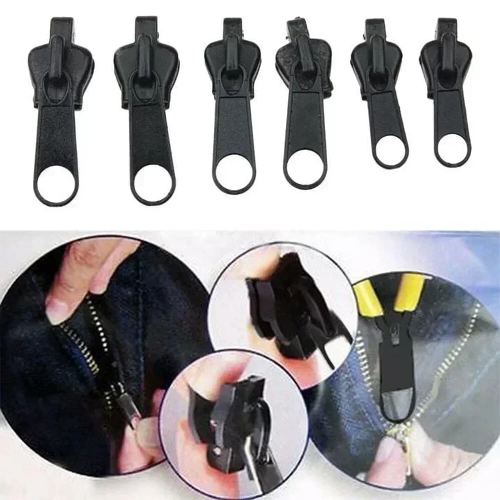 24/12/6Pcs 새로운 인스턴트 지퍼 유니버설 인스턴트 수정 지퍼 수리 키트 교체 우편 슬라이더 치아 구조 DIY 바느질을위한 새로운 디자인