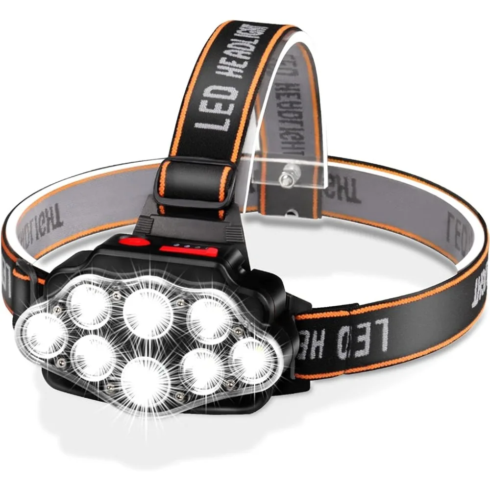 LED USB 충전식 헤드 램프, 높은 루멘, 밝은 헤드 램프, 8 LED USB 헤드라이트, IPX4 방수 헤드 손전등, 캠핑 라이트 title=LED USB 충전식 헤드 램프, 높은 루멘, 밝은 헤드 램프, 8 LED USB 헤드라이트, IPX4 방수 헤드 손전등, 캠핑 라이트 