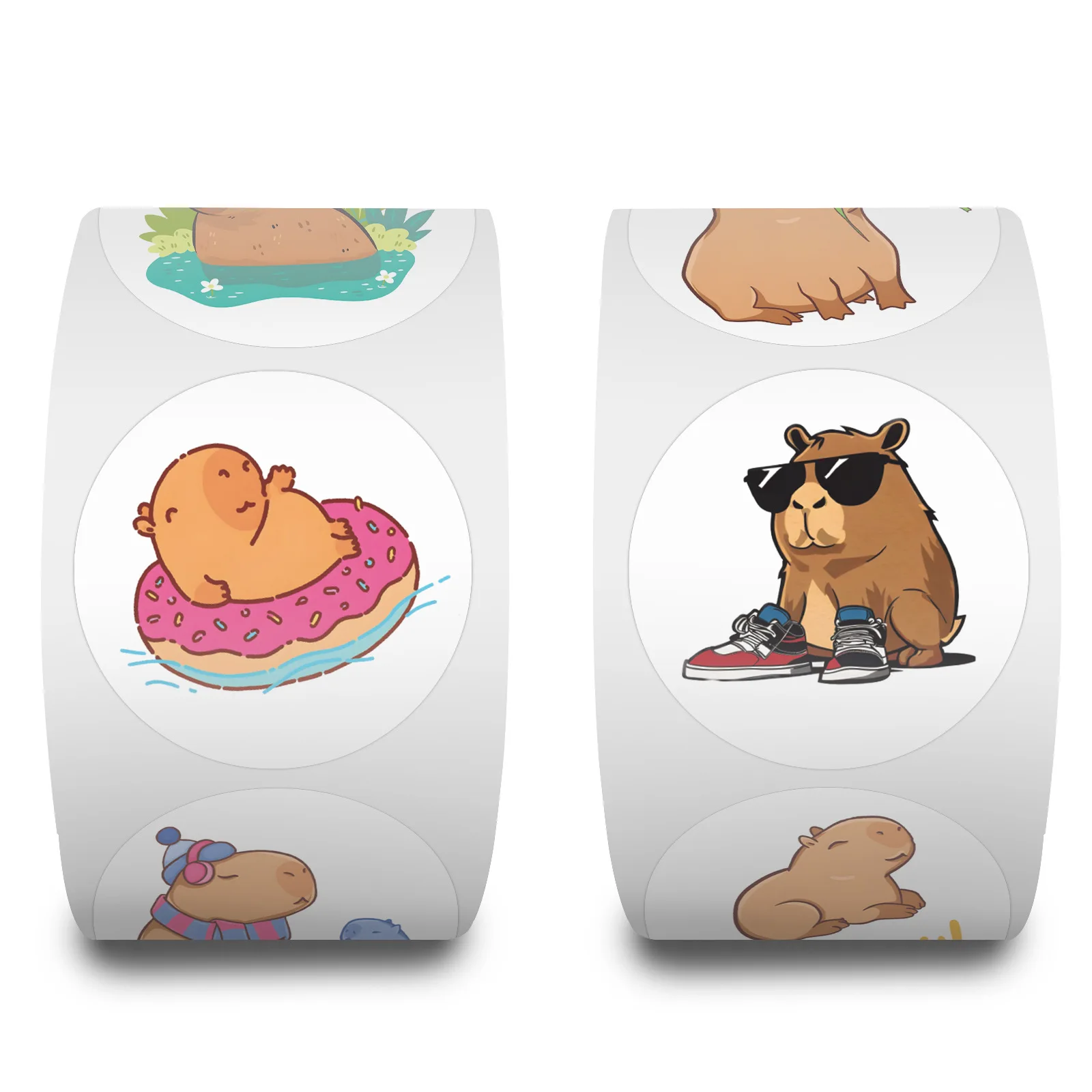 100-500pcs 귀여운 통통한 Capybara 만화 갈색 동물 스티커 DIY 스크랩북 전화 보상 인감 라벨 벽 스티커 아이 장난감