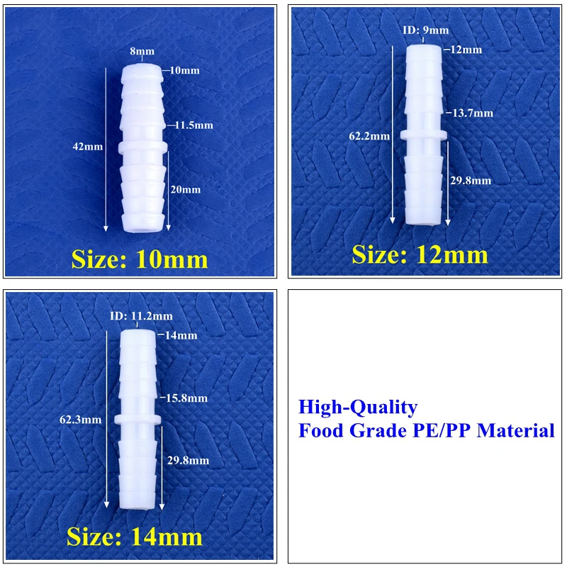 5 ~ 200pcs 4 ~ 14mm 식품 등급 플라스틱 동일한 직경 직접 커넥터 수족관 물고기 탱크 공기 펌프 호스 파고다 조인트 워터 파이프 피팅