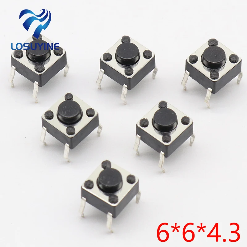 50 개/몫 6x6x4.3MM 4PIN G89 촉각 택트 푸시 버튼 마이크로 스위치 직접 플러그인 셀프 리셋 DIP 상단 구리 title=50 개/몫 6x6x4.3MM 4PIN G89 촉각 택트 푸시 버튼 마이크로 스위치 직접 플러그인 셀프 리셋 DIP 상단 구리 