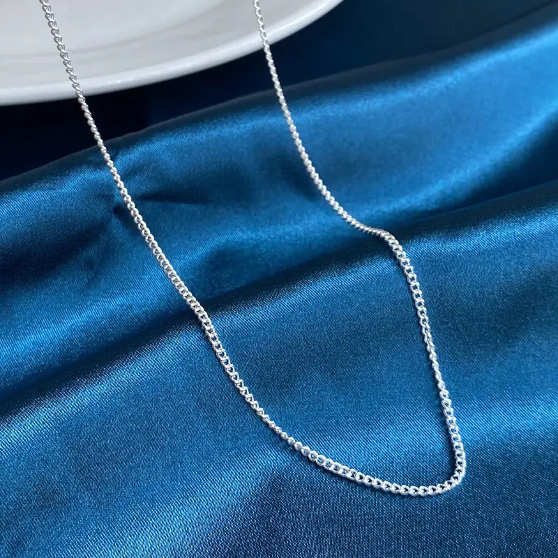 925 스털링 실버 2MM 40-75cm 사이드 체인 목걸이 남성 여성 매력 웨딩 파티 선물 쥬얼리 크리스마스 액세서리 title=925 스털링 실버 2MM 40-75cm 사이드 체인 목걸이 남성 여성 매력 웨딩 파티 선물 쥬얼리 크리스마스 액세서리 
