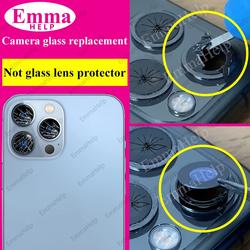 EmmaHelp 10set 후면 카메라 유리 iPhone 15 14 13 XR X XS SE 7 8 11 12 Pro Max 후면 카메라 렌즈 커버 교체 스티커 A +