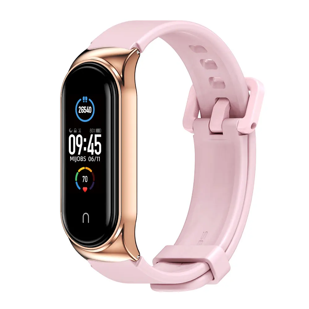 샤오미 미 밴드 7, 8, 9, 6, 5, 4, 3 용 실리콘 팔찌 교체 스트랩, 샤오미 밴드 4, MiBand 7, 6, 5, 4, 3 용 손목 스트랩