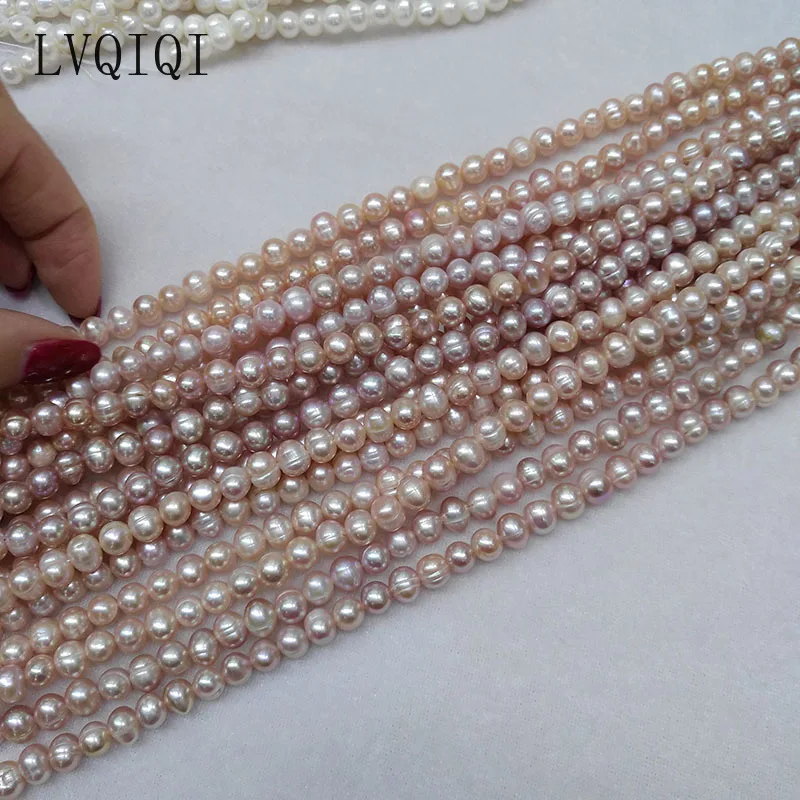 천연 담수 진주 비즈 DIY 여성 목걸이 팔찌 쥬얼리 만들기위한 고품질 36cm 펀치 라운드 느슨한 진주 구슬