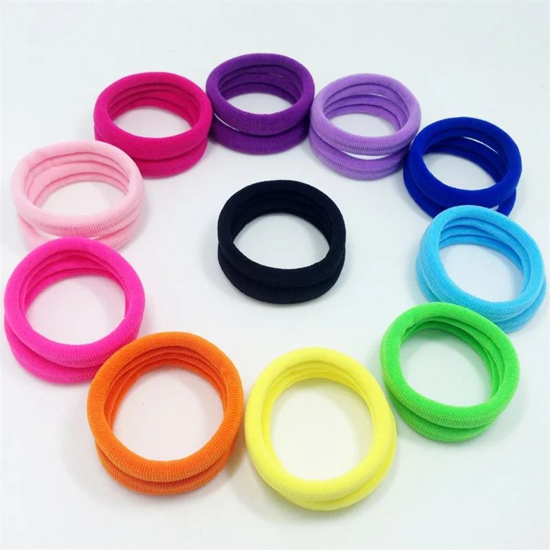 50pcs 블랙 탄성 헤어 밴드 리그 넥타이 Colets Scrunchies 스프링 껌 액세서리 여자 여자 손상 없음 땋은 머리 홀더 세트