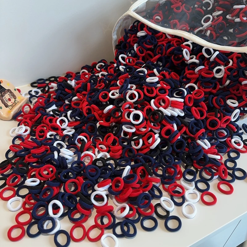 20/50Pcs 탄성 헤어 밴드 여자 헤어 액세서리 미니 다채로운 나일론 머리띠 키즈 포니 테일 홀더 Scrunchie 장식품 선물