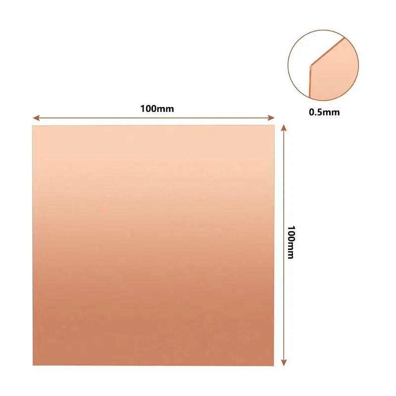 1pcs 순수 구리 시트 Thick0.25mm-8mm 금속 구리 플레이트 100x100mm 150x150mm Cu 금속 시트 호일 플레이트 구리 시트