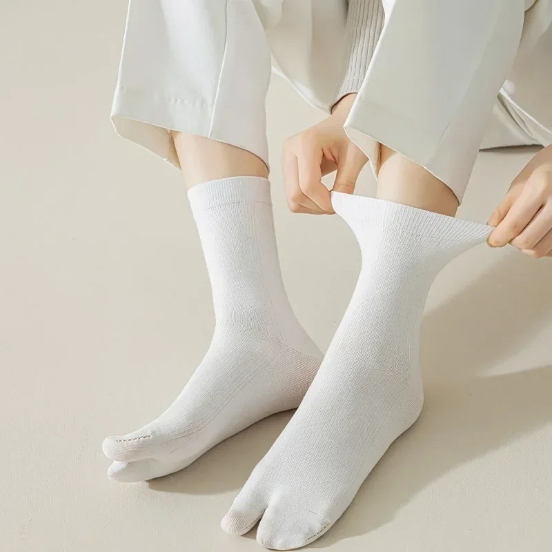 남녀공용 일본 스타일 Tabi 발가락 양말, 섬유 두 손가락 양말, 기모노 플립 플롭 샌들, 분할 Tabi 발가락 양말, 여름 패션
