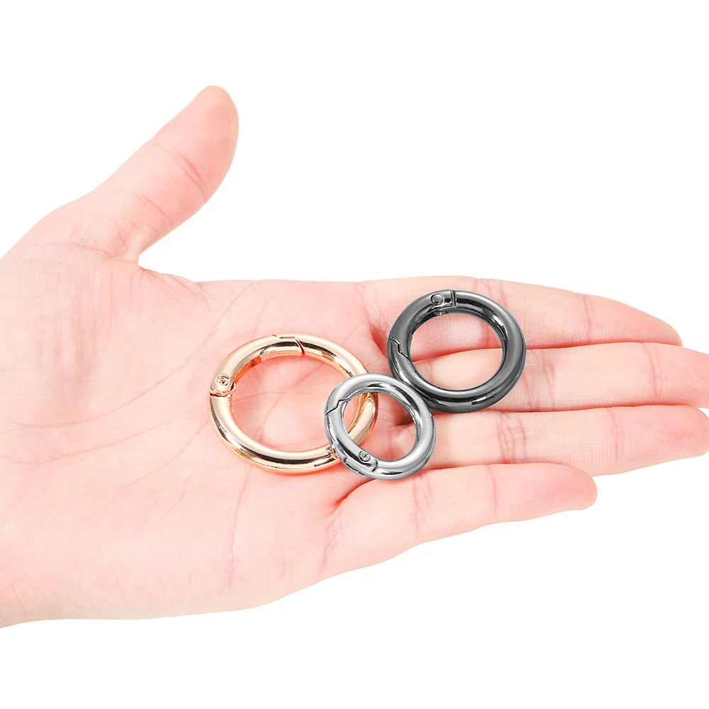 5pcs 금속 O 링 스프링 Clasps 개방형 Carabiner 키 체인 가방 클립 DIY 쥬얼리 만들기위한 후크 개 체인 버클 커넥터