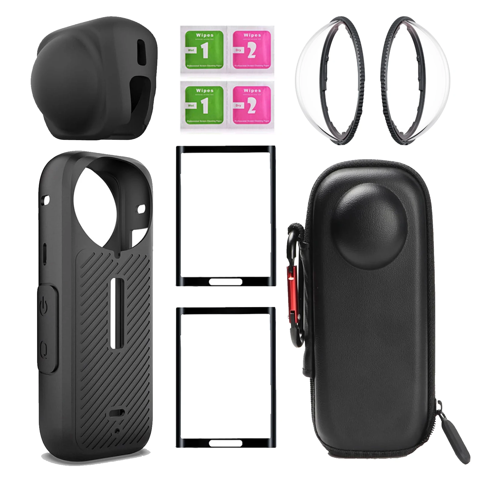 Insta360 X5 X4 렌즈 가드 + 보관 가방 + Insta 360 X4 X5 렌즈 보호대 용 화면 보호 필름 안티 스크래치 액세서리 title=Insta360 X5 X4 렌즈 가드 + 보관 가방 + Insta 360 X4 X5 렌즈 보호대 용 화면 보호 필름 안티 스크래치 액세서리 