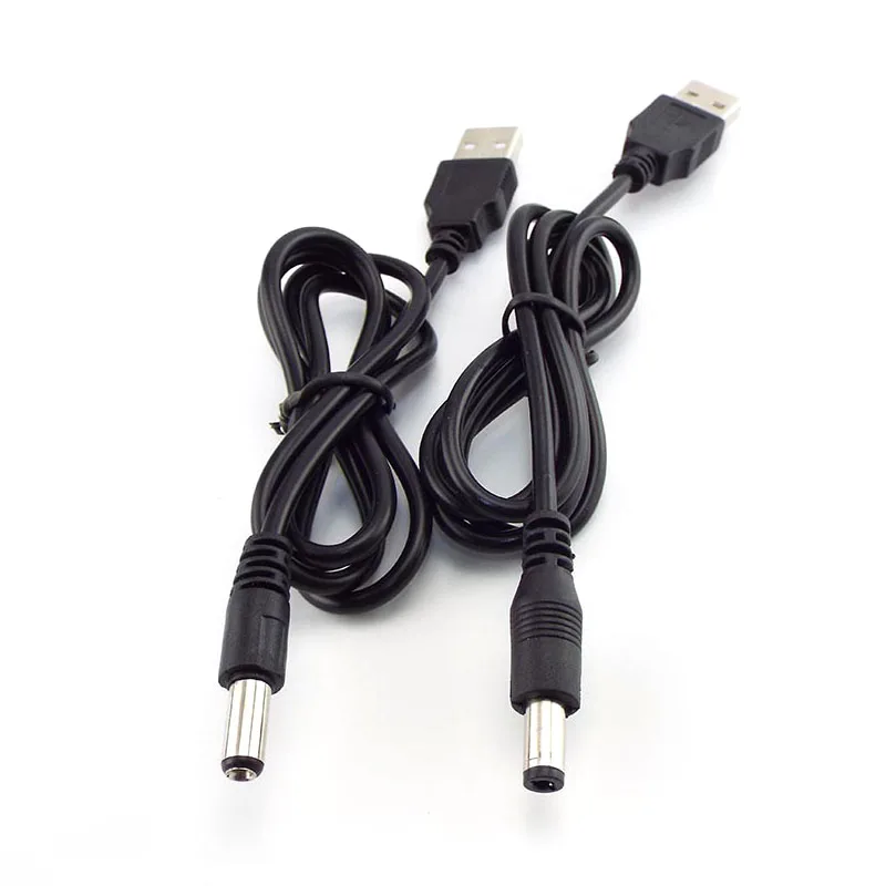 0.8m USB 2.0 유형 A 남성-DC 플러그 전원 커넥터 소형 전자 장치용 Usb 연장 케이블 5.5*2.1mm 5.5*2.5mm 잭