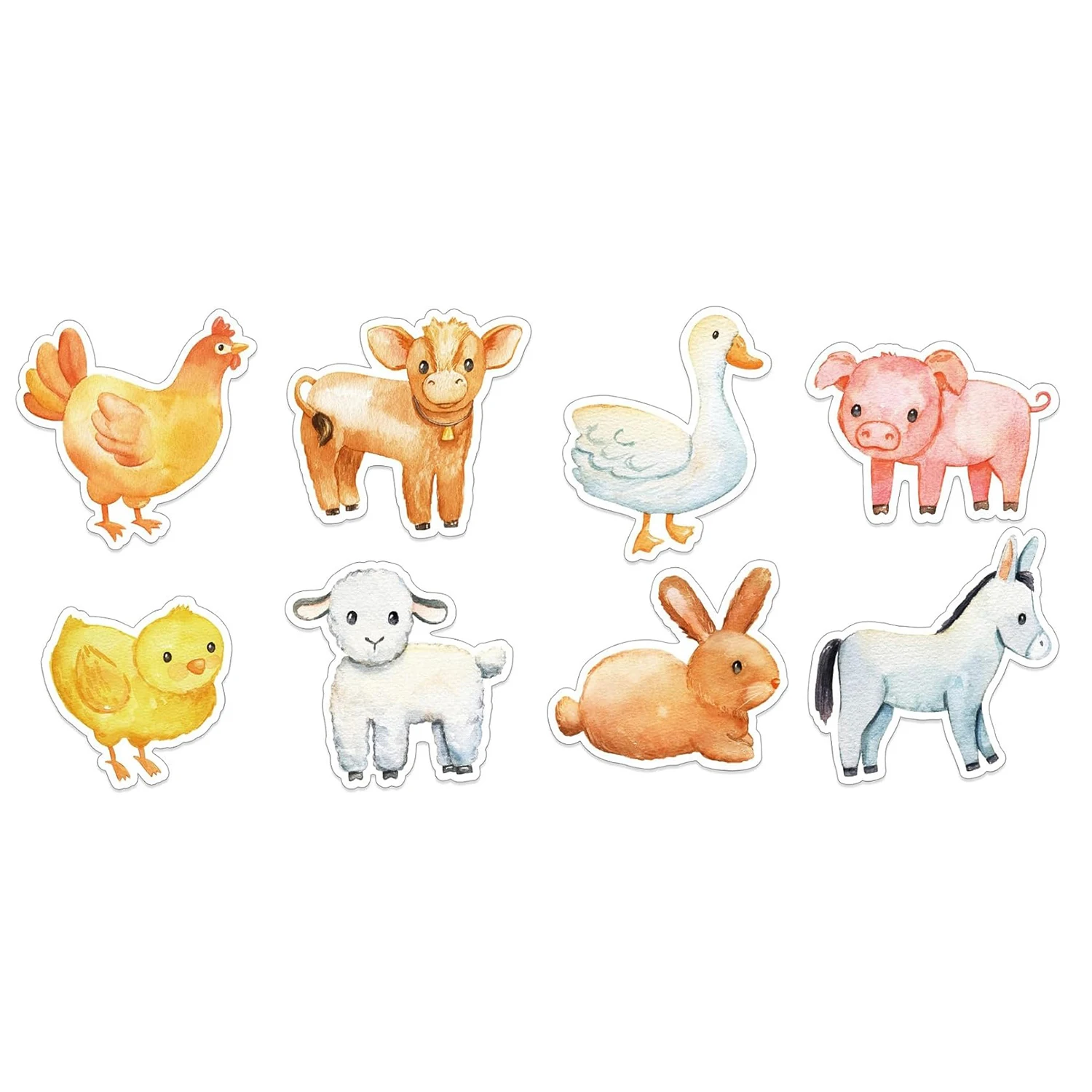 100-500pcs 만화 농장 동물원 동물 스티커 장식 보상 DIY 스티커 스크랩북 스케이트 보드 라운드 씰링 라벨 편지지