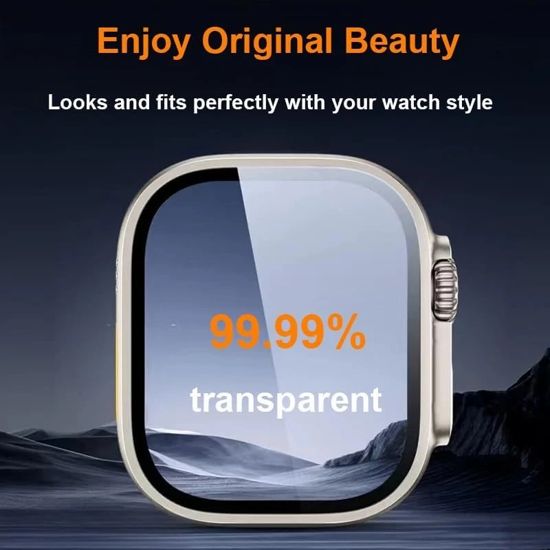 Apple Watch Ultra 2 용 알루미늄 합금 케이스 + 강화 유리 iWatch Ultra 49mm 커버 필름 용 49mm 스크래치 방지 화면 보호기