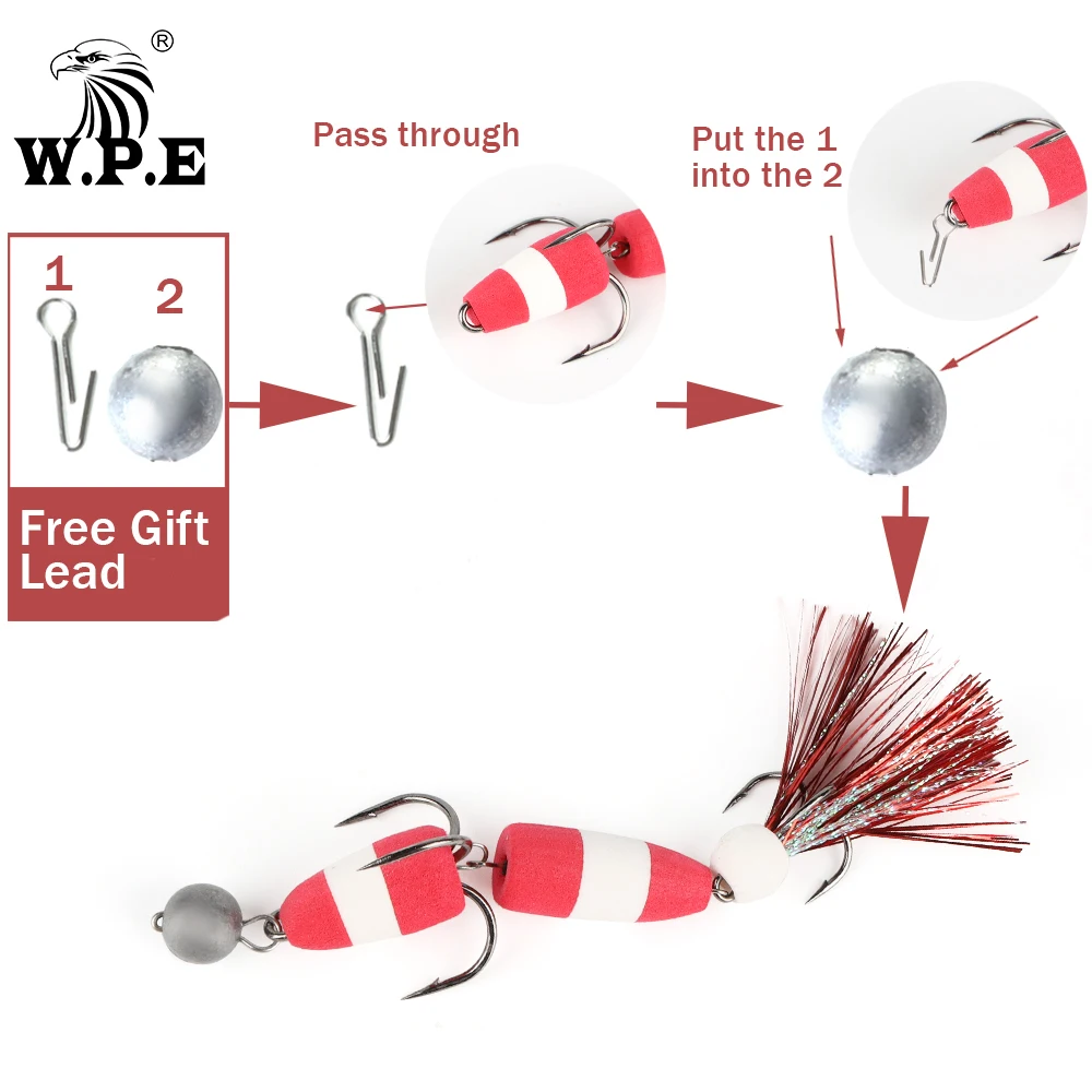 W.P.E 새로운 낚시 미끼 1pcs M 수영 미끼 소프트 미끼 고밀도 폼 미끼 낚시 태클 여러 가지 빛깔의베이스 인공 미끼 Wobblers
