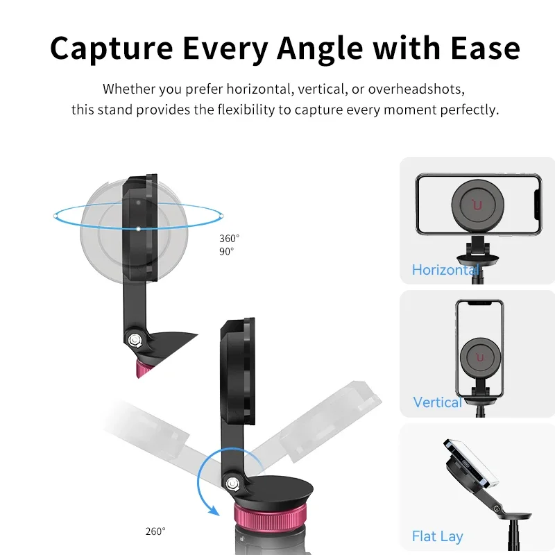 Ulanzi MT-84 1.53M Magsafe Selfie 스틱 삼각대 스탠드 IPhone 16 15 LiveStreaming Vlog 용 Bluetooth 원격 전화 확장 삼각대
