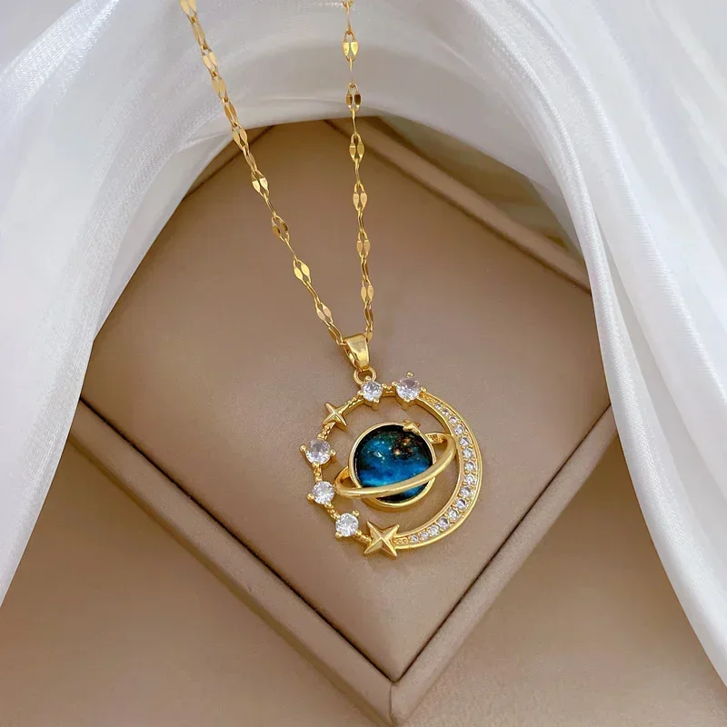Collares Para Mujer 마이크로 상감 지르코늄 럭셔리 펜던트가 있는 섬세하고 아름다운 별이 빛나는 펜던트 목걸이 Кулон