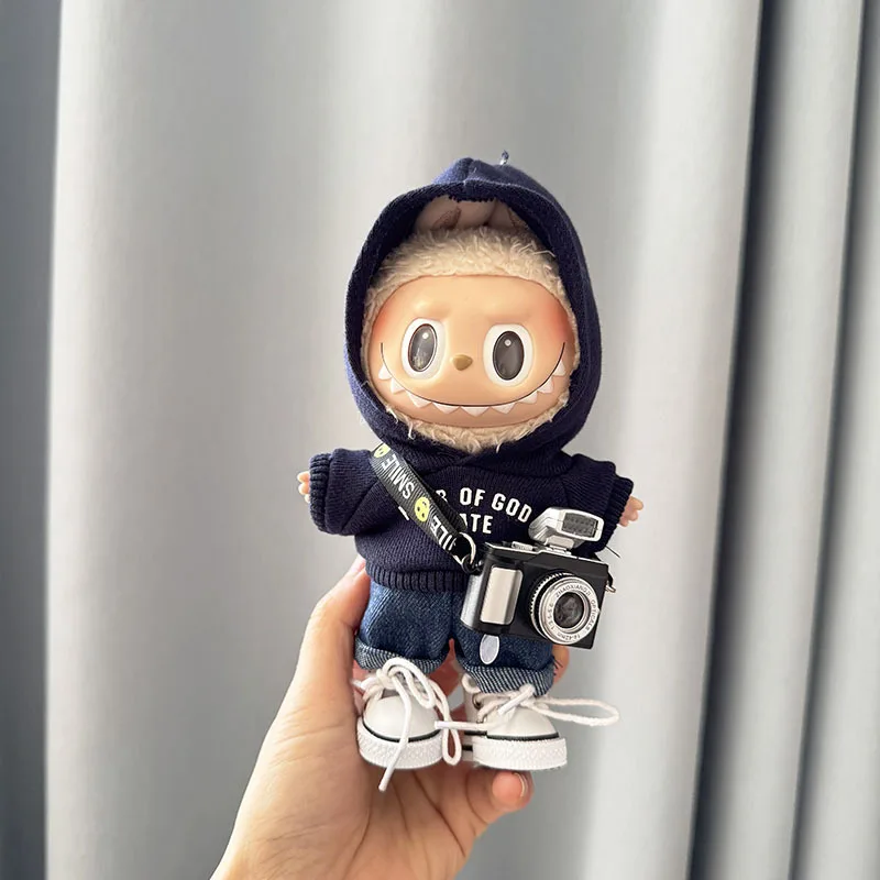 라부부 I II 아이돌 인형, 귀여운 미니 봉제 인형, 한국 케이팝 엑소 아이돌 인형, DIY 액세서리 선물, 공포 후디 세트, 17cm