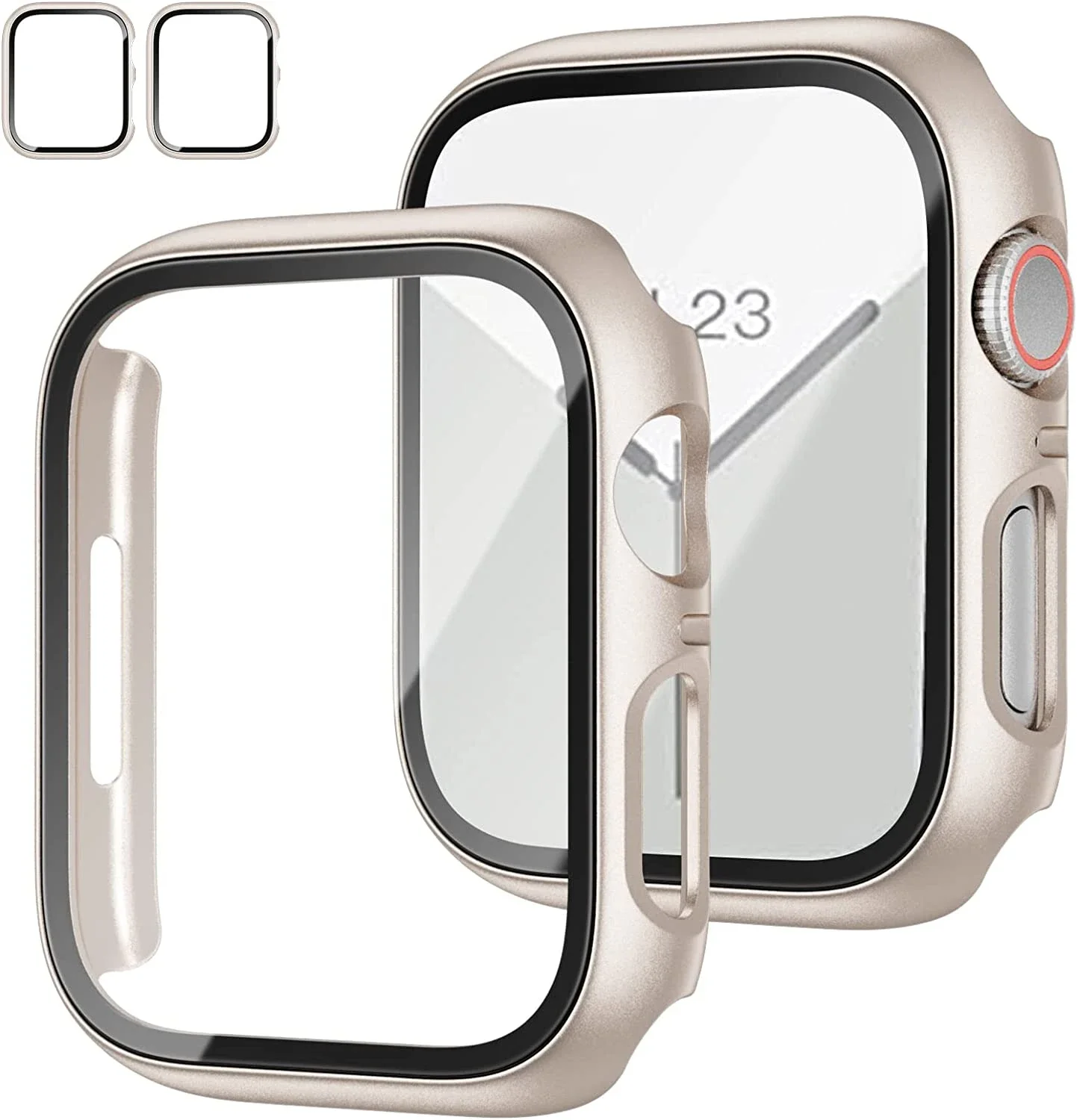 강화 유리 + 케이스 Apple Watch Series 8 7 44mm 45mm 41mm 40mm 42 iwatch 6 SE 5 4 3 화면 보호기 Apple watch 액세서리