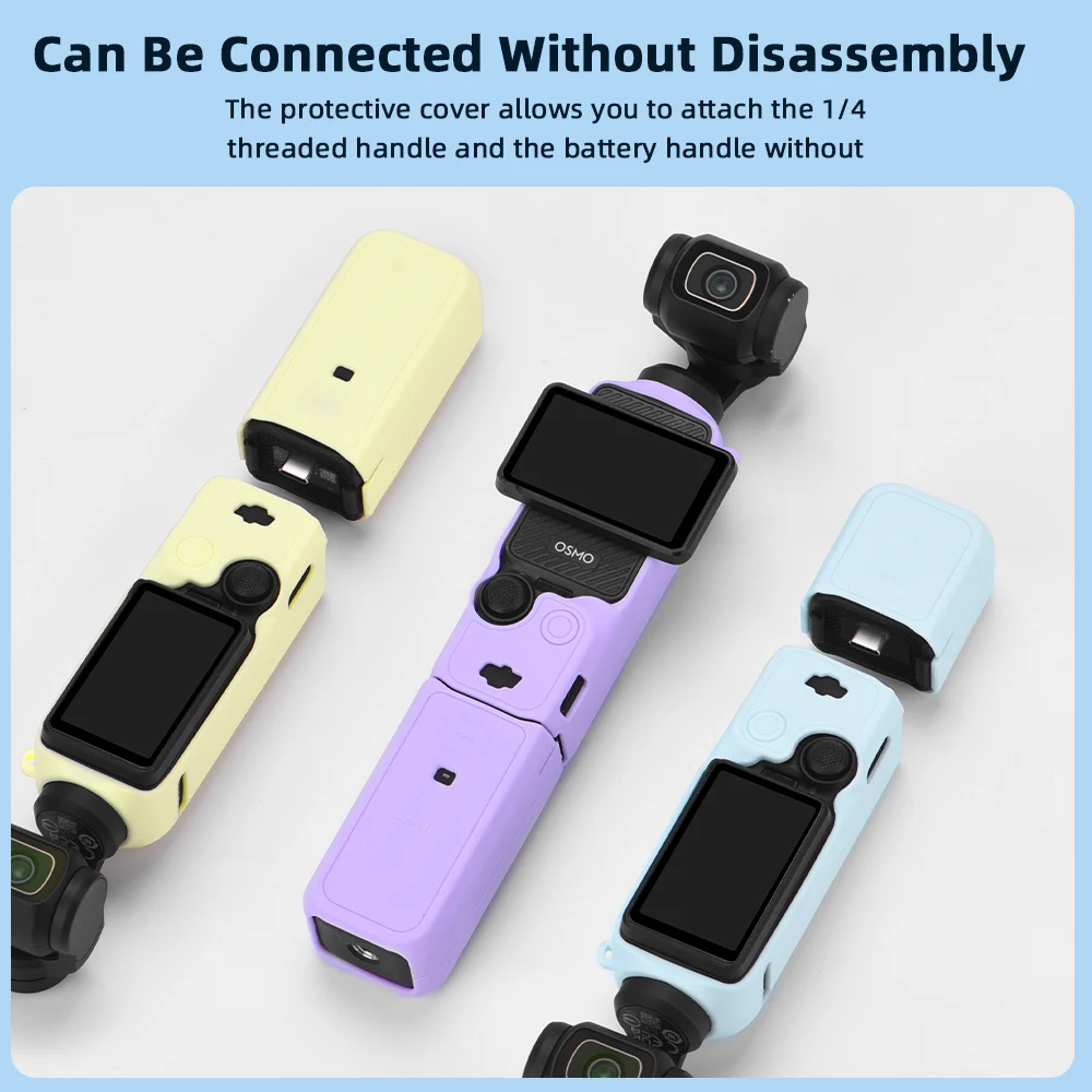 DJI OSMO Pocket 3 용 케이스 실리콘 보호 커버 Pocket3 케이스 카메라 쉘 액세서리 용 스크래치 방지 렌즈 캡 보호대