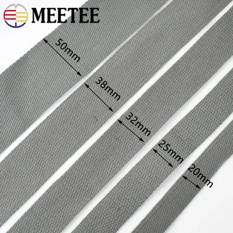 4 미터 1.3mm 두꺼운 코 튼 웨 빙 테이프 20-50MM 배낭 스트랩 밴드 의류 리본 벨트 DIY 바느질 장식 액세서리