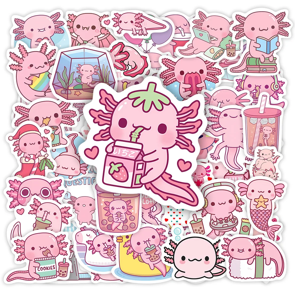 Kawaii 만화 Axolotl 스티커 귀여운 동물 어린이 DIY 장난감 선물 낙서 데칼 전화 수하물 노트북 스크랩북 방수 title=Kawaii 만화 Axolotl 스티커 귀여운 동물 어린이 DIY 장난감 선물 낙서 데칼 전화 수하물 노트북 스크랩북 방수 
