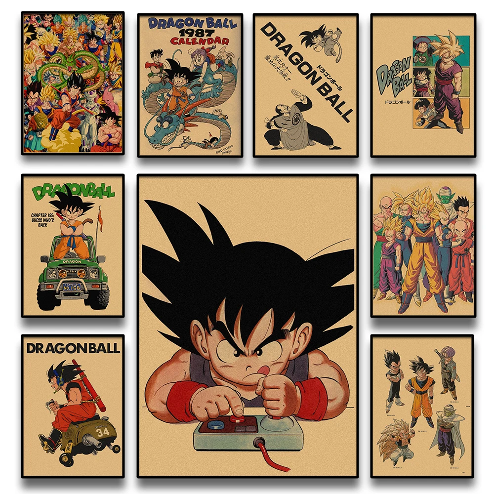 일본 주변 애니메이션 레트로 드래곤 볼 포스터 Goku Gohan Vegeta 피콜로 Friza 캔버스 회화 인쇄 벽 예술 어린이 선물 title=일본 주변 애니메이션 레트로 드래곤 볼 포스터 Goku Gohan Vegeta 피콜로 Friza 캔버스 회화 인쇄 벽 예술 어린이 선물 