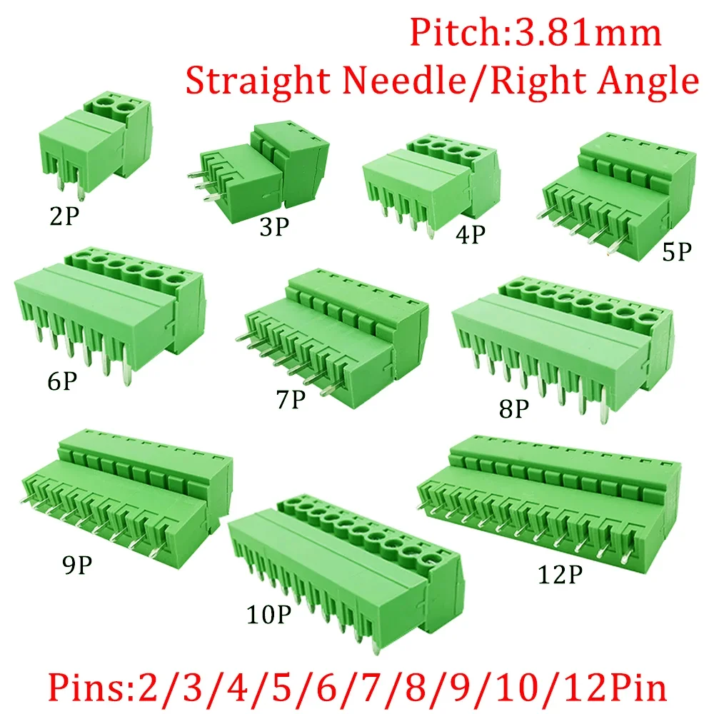 5Pair 15EDG KF2EDG 3.5mm 3.81mm 3.96mm 5.08mm PCB 나사 고정 터미널 블록 2-12Pin 수 플러그 암 소켓 핀 헤더 와이어 커넥터